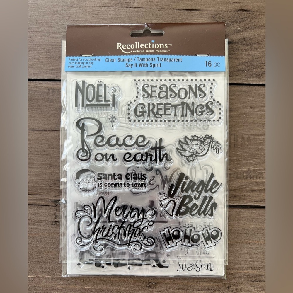 Recollections Clear Stamps Christmas Theme Say It With Spirit Set